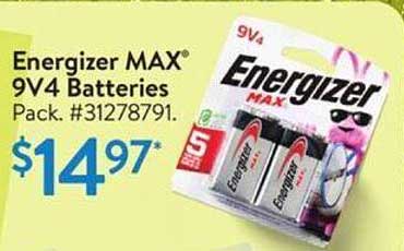 Energizer MAX® 9V4 Batteries