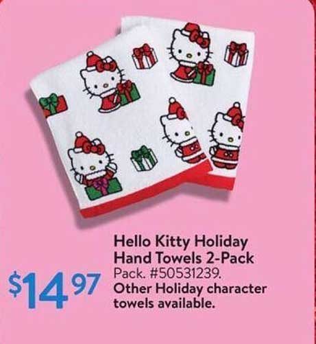 Hello Kitty Holiday Hand Towels 2-Pack