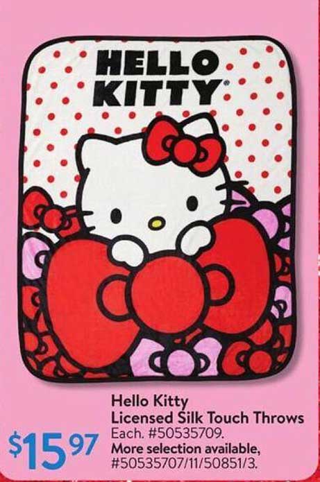 Hello Kitty Licensed Silk Touch Throws