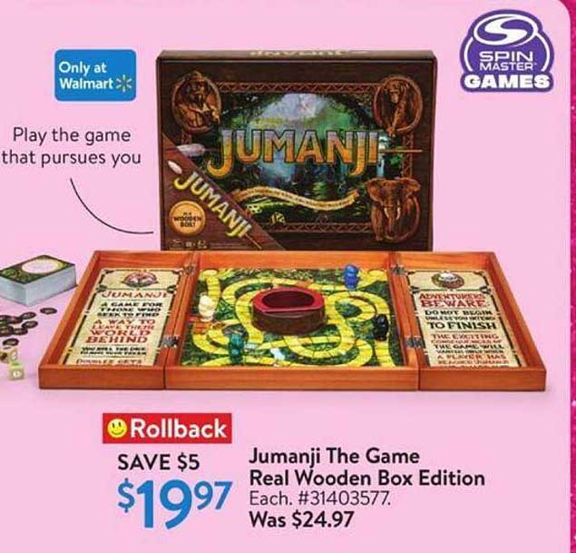 Jumanji The Game Real Wooden Box Edition