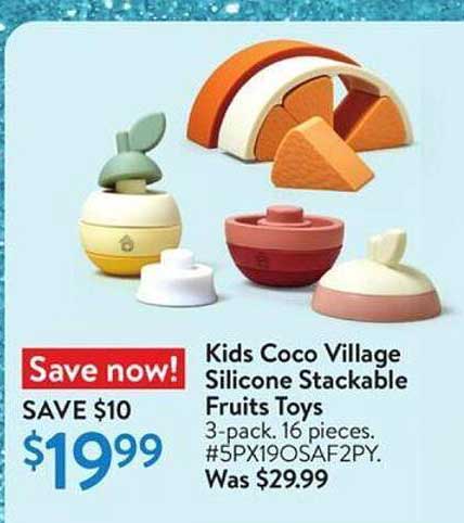 Kids Coco Village Silicone Stackable Fruits Toys