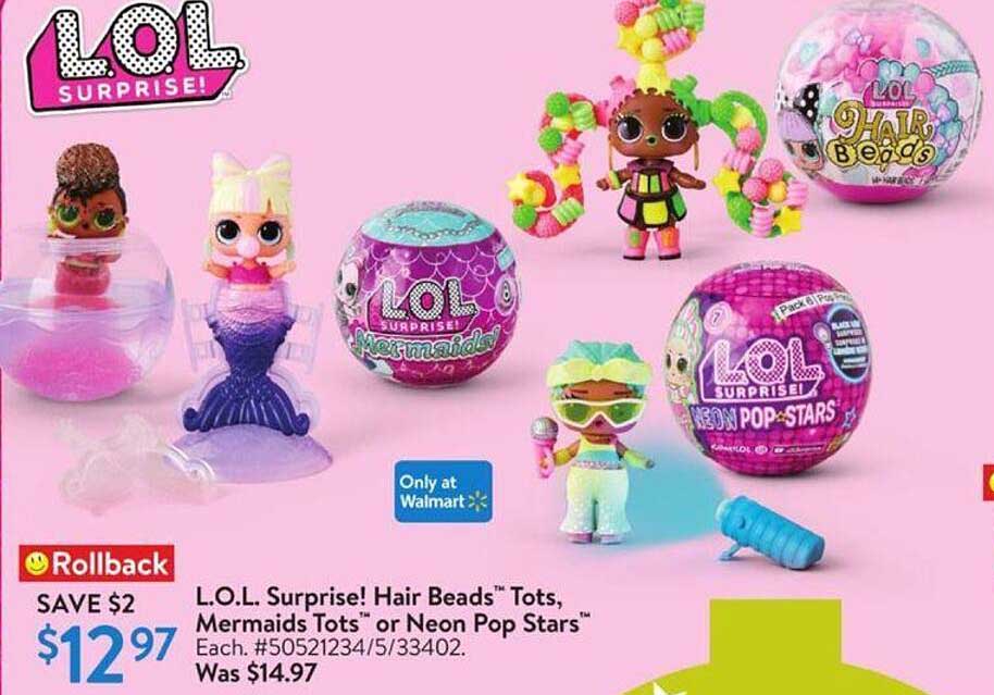 L.O.L. Surprise! Hair Beads™ Tots, Mermaids Tots™ or Neon Pop Stars™