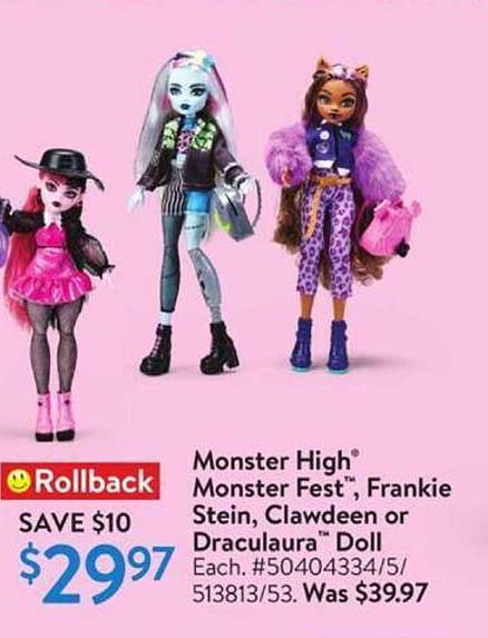 Monster High® Monster Fest™, Frankie Stein, Clawdeen or Draculaura™ Doll