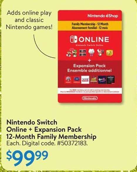 Nintendo Switch Online + Expansion Pack 12-Month Family Membership