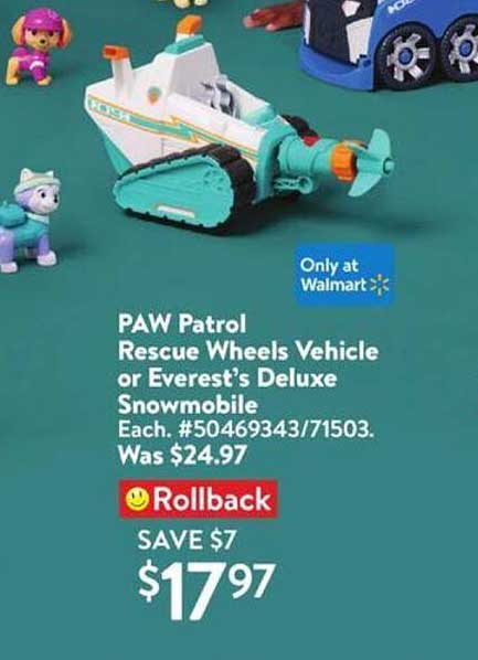 PAW Patrol Rescue Wheels Vehicle or Everest's Deluxe Snowmobile