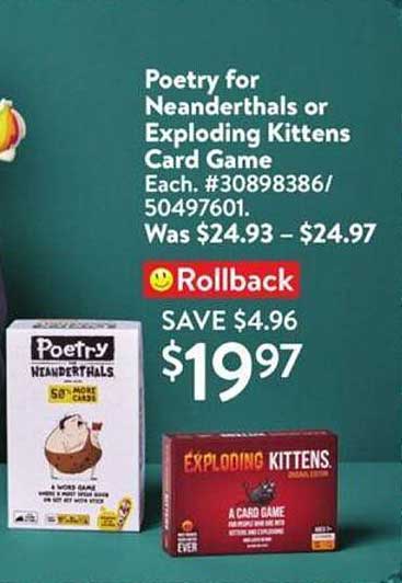 Poetry for Neanderthals or Exploding Kittens Card Game