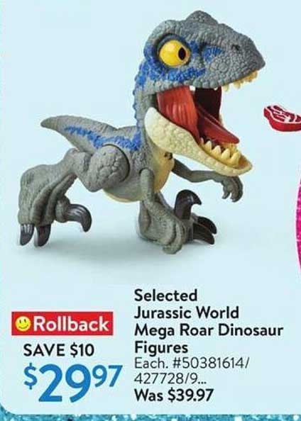 Selected Jurassic World Mega Roar Dinosaur Figures