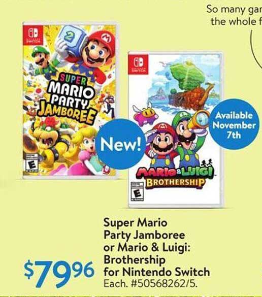 Super Mario Party Jamboree or Mario & Luigi: Brotherhood for Nintendo Switch