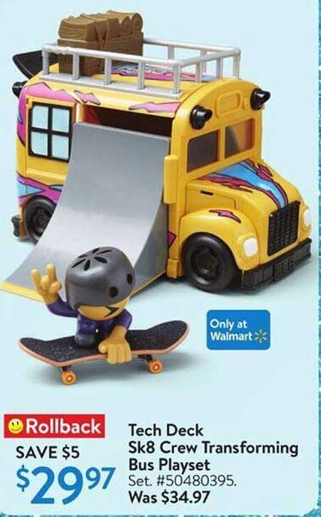 Tech Deck Sk8 Crew Transforming Bus Playset