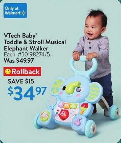 VTech Baby® Toddle & Stroll Musical Elephant Walker