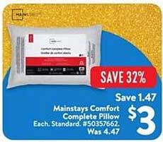 Mainstays Comfort Complete Pillow
