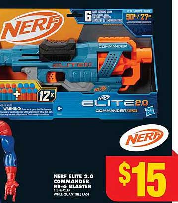 NERF ELITE 2.0 COMMANDER RD-6 BLASTER