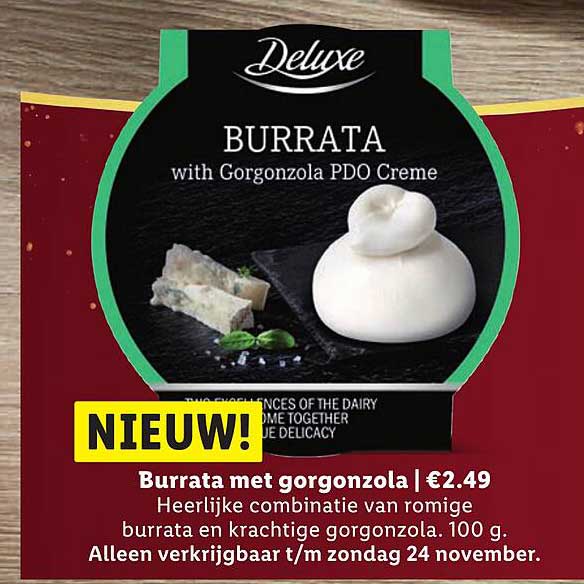 Burrata met gorgonzola