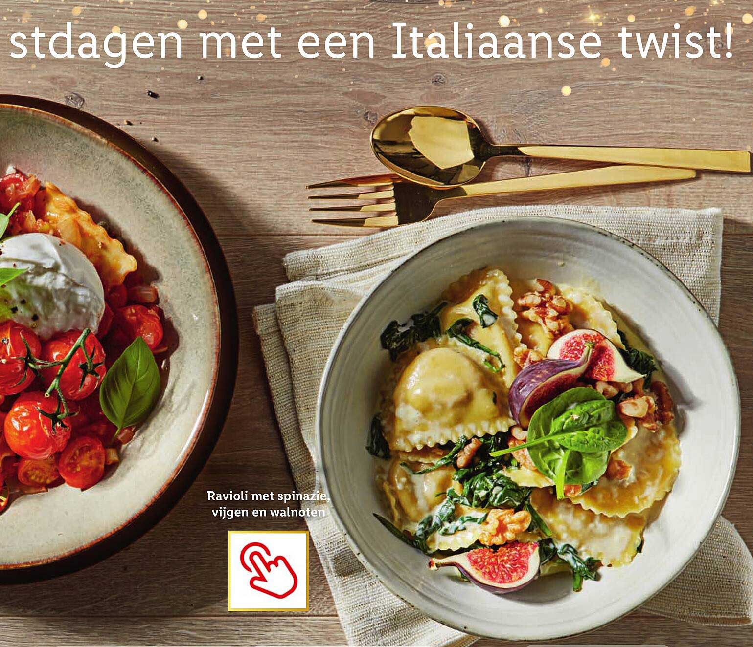 Ravioli met spinazie, vijgen en walnoten