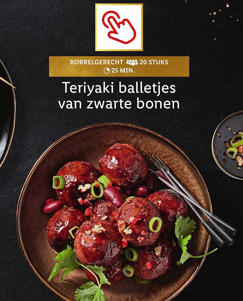 Teriyaki balletjes van zwarte bonen