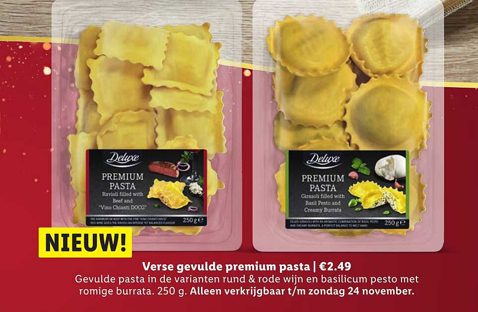 Verse gevulde premium pasta