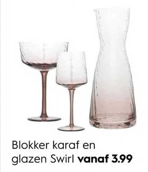 Blokker karaf en glazen Swirl