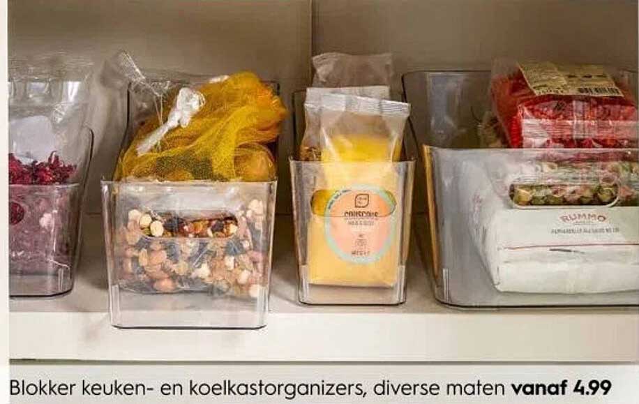 Blokker keuken- en koelkastorganizers, diverse maten