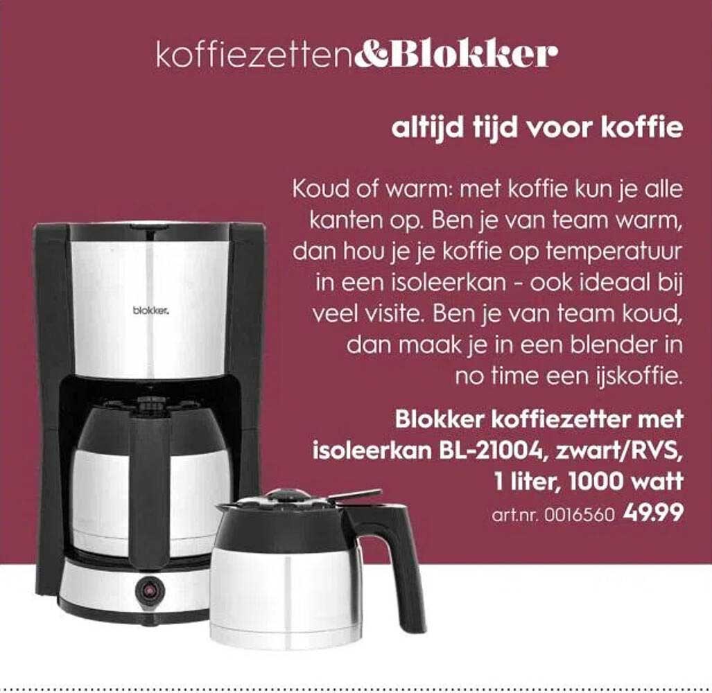 Blokker koffiezetter met isoleerkan BL-21004, zwart/RVS