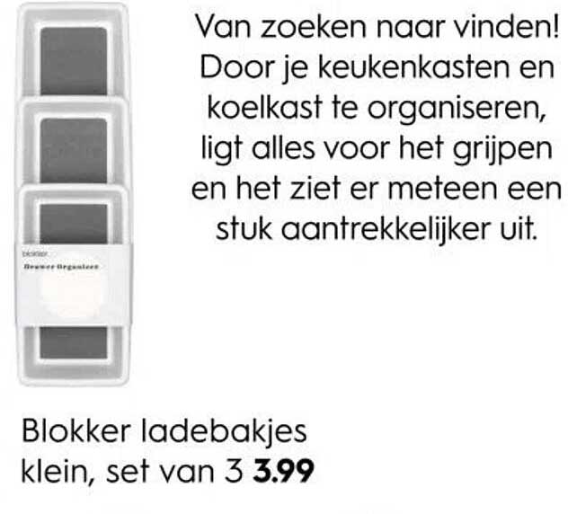 Blokker ladebakjes klein, set van 3