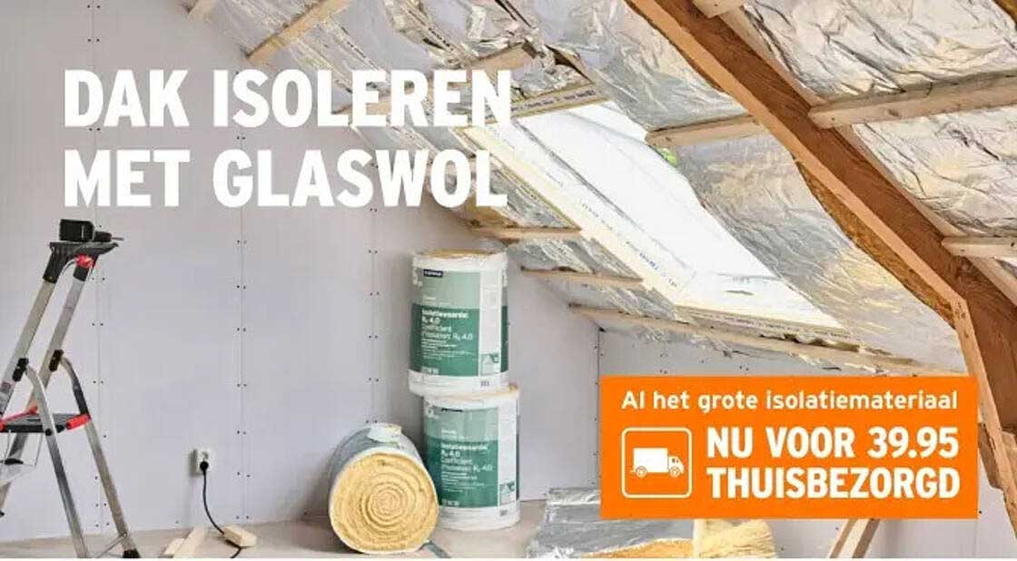 DAK ISOLEREN MET GLASWOL