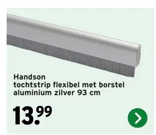 Handson tochtstrip flexibel met borstel aluminium zilver