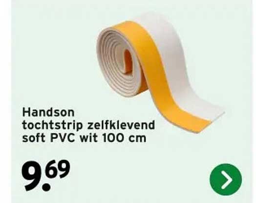 Handson tochtstrip zelfkleven soft PVC wit 100 cm