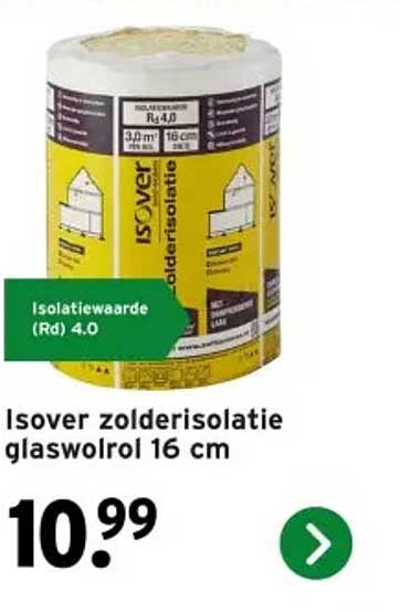 Isover zolderisolatie glaswolrol 16 cm