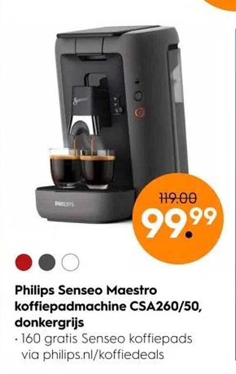 Philips Senseo Maestro koffiepady-machine CSA260/50, donkergrijs