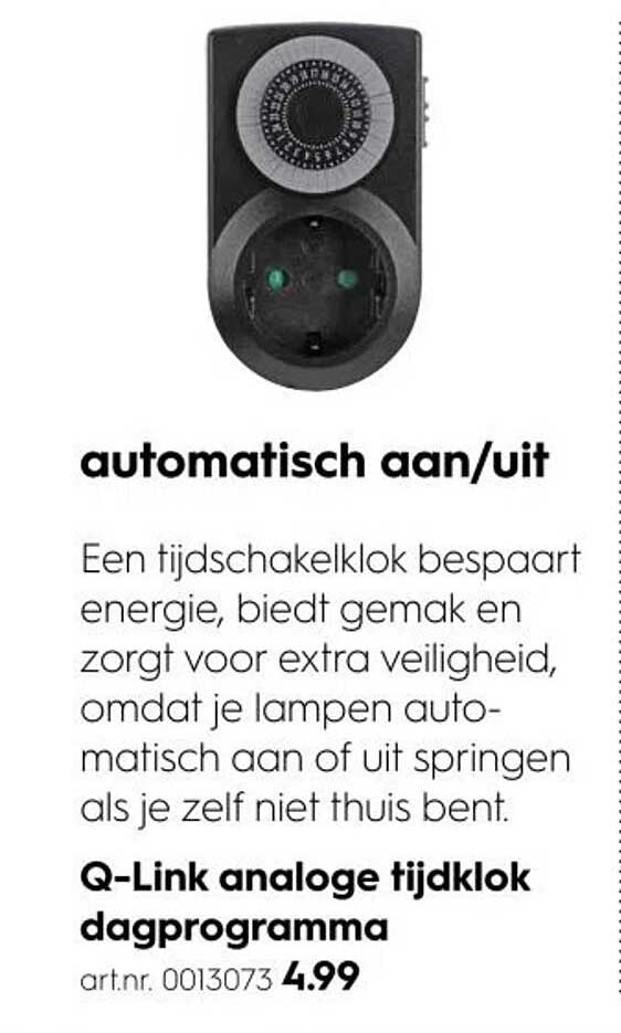 Q-Link analoge tijdklok dagprogramma