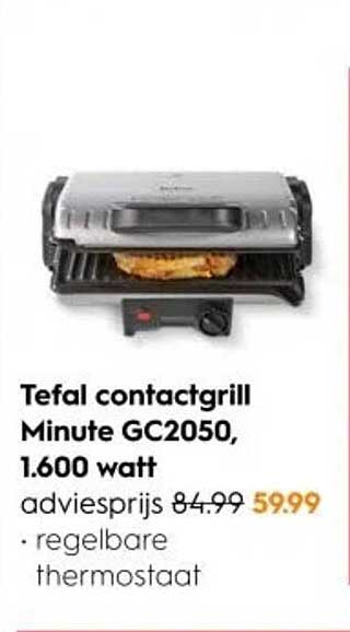 Tefal contactgrill Minute GC2050, 1.600 watt