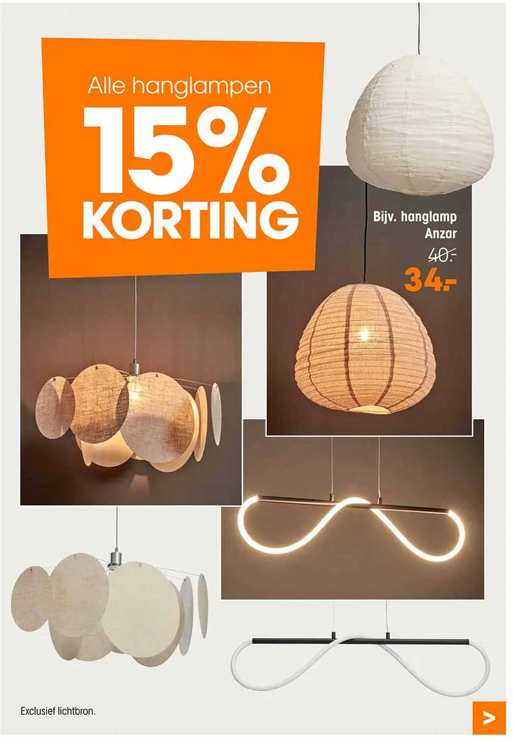 Alle hanglampen 15% KORTING