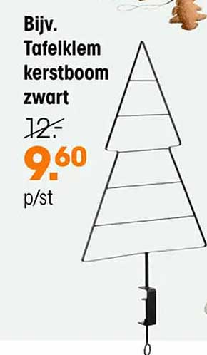 Bijv. Tafelklem kerstboom zwart