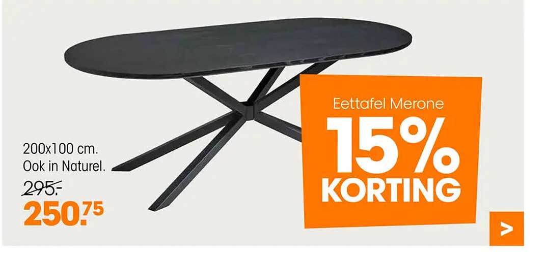 Eettafel Merone 15% KORTING