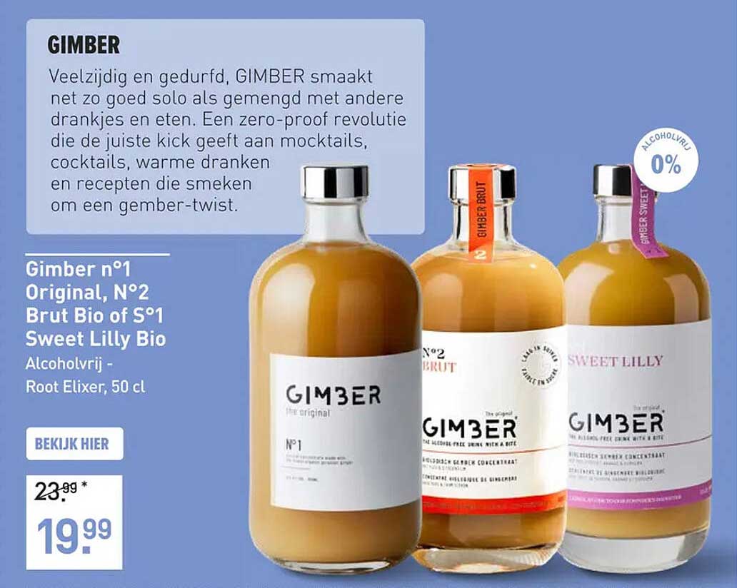 Gimber n°1 Original, N°2 Brut Bio of S°1 Sweet Lilly Bio