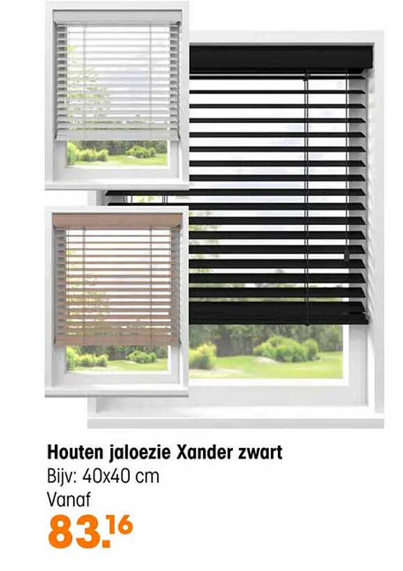 Houten jaloezie Xander zwart