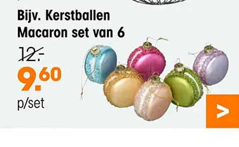 Kerstballen Macaron set van 6