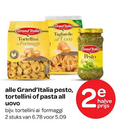 alle Grand’Italia pesto, tortellini of pasta all uovo