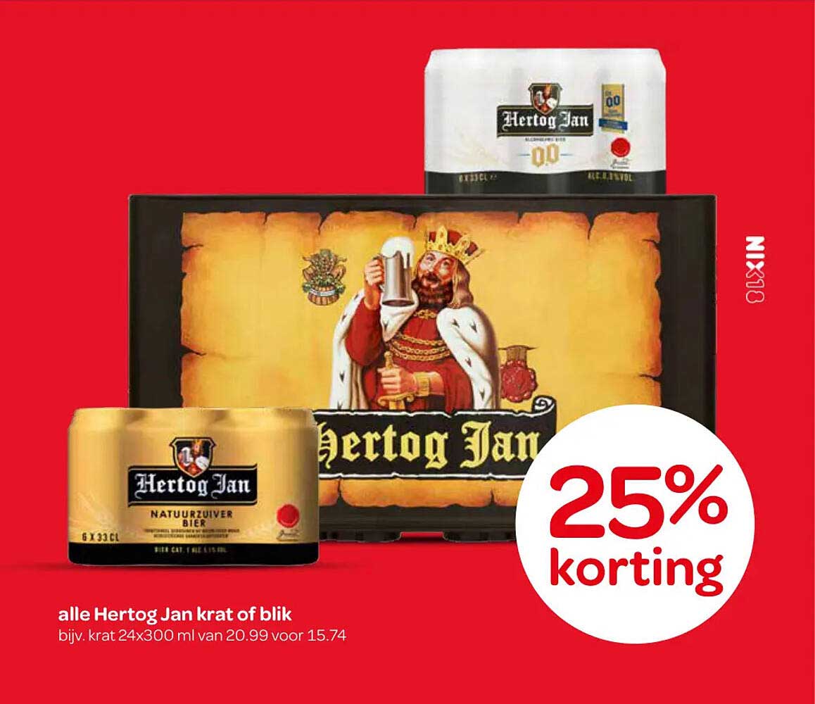 alle Hertog Jan krat of blik