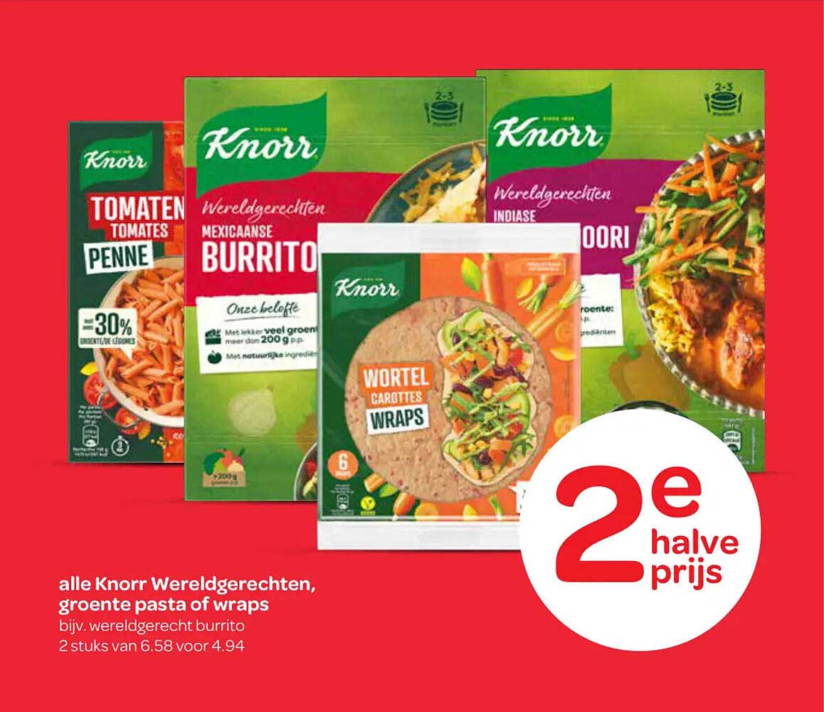 alle Knorr Wereldgerechten, groente pasta of wraps