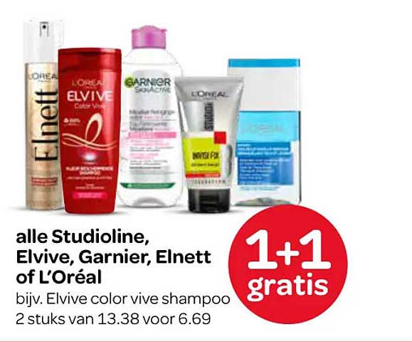 alle Studioline, Elvive, Garnier, Elnett of L’Oréal