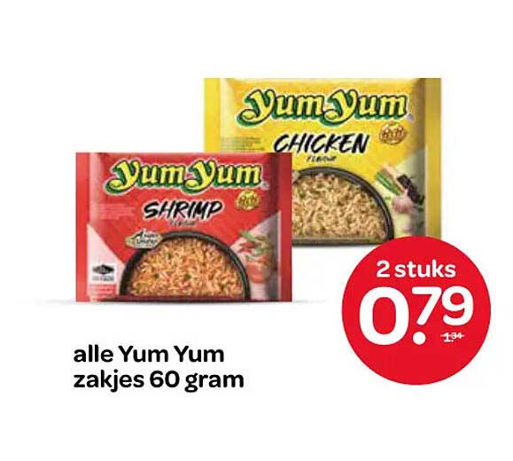 alle Yum Yum zakjes 60 gram