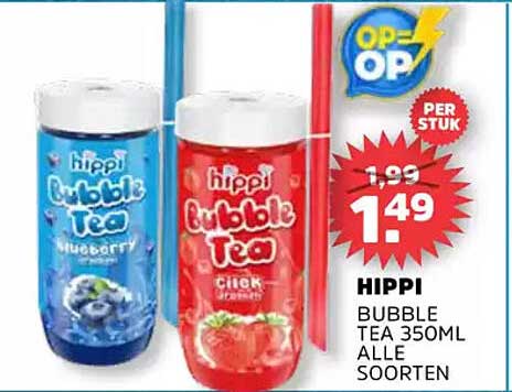 HIPPI BUBBLE TEA 350ML ALLE SOORTEN