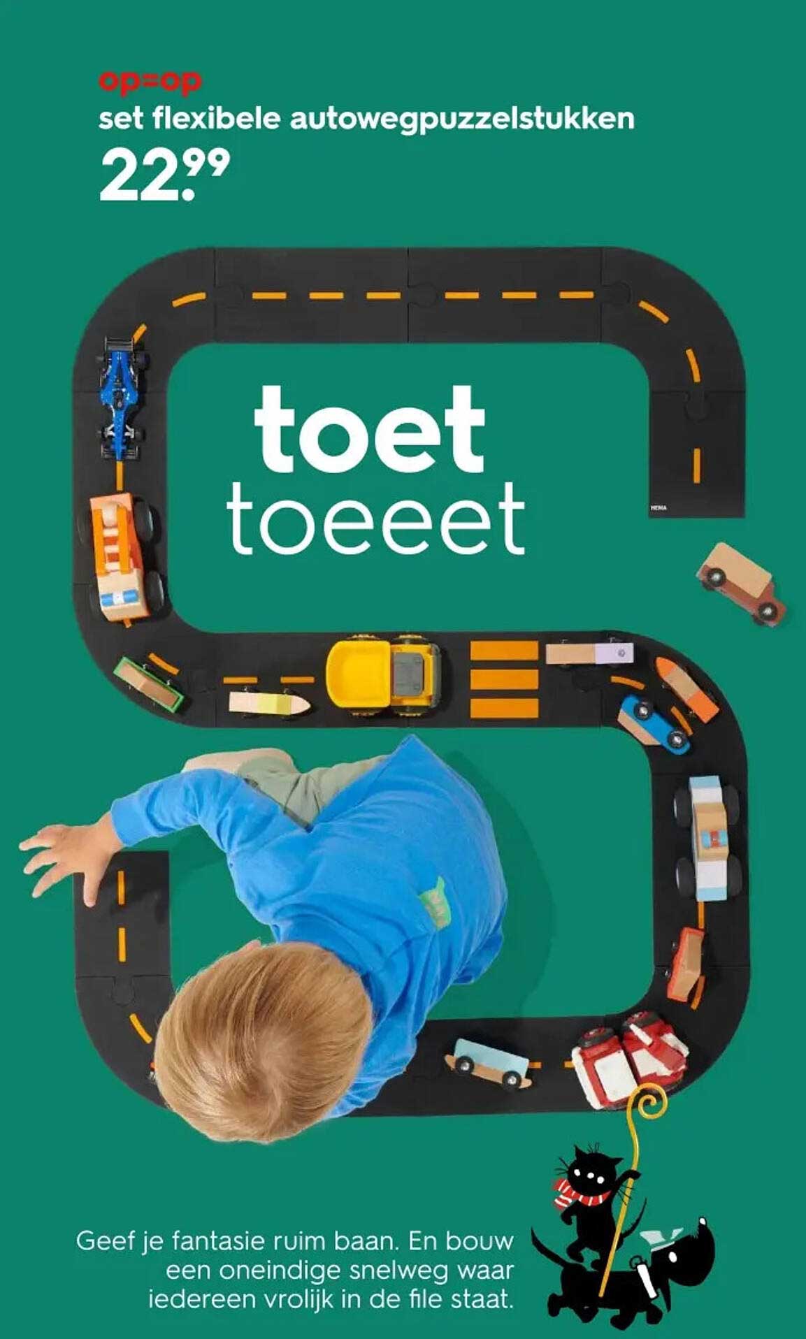 set flexibele autowegpuzzelstukken