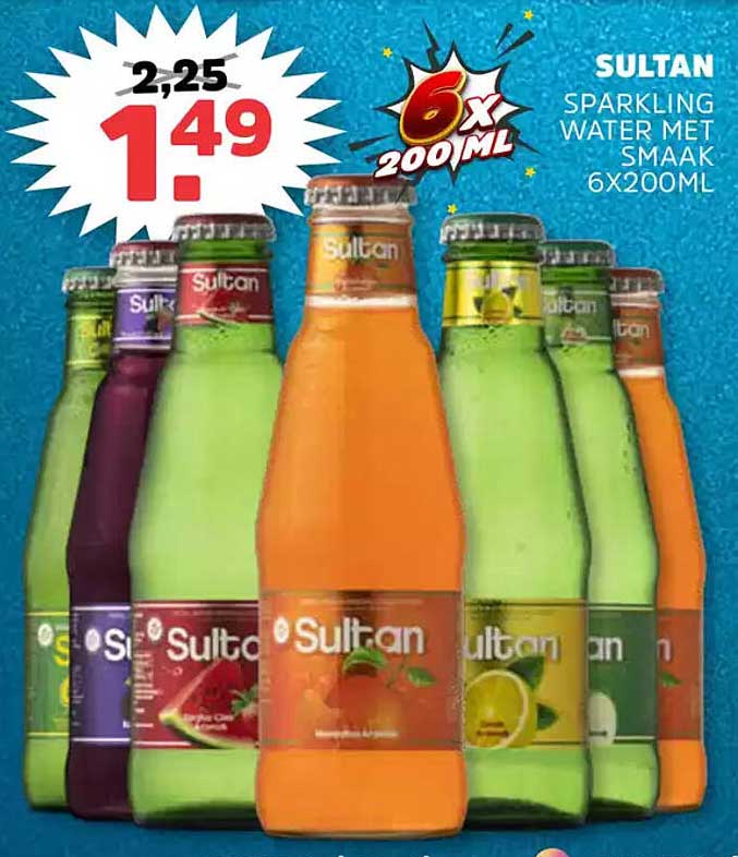 Sultan Sparkling Water met Smaak 6x200ML