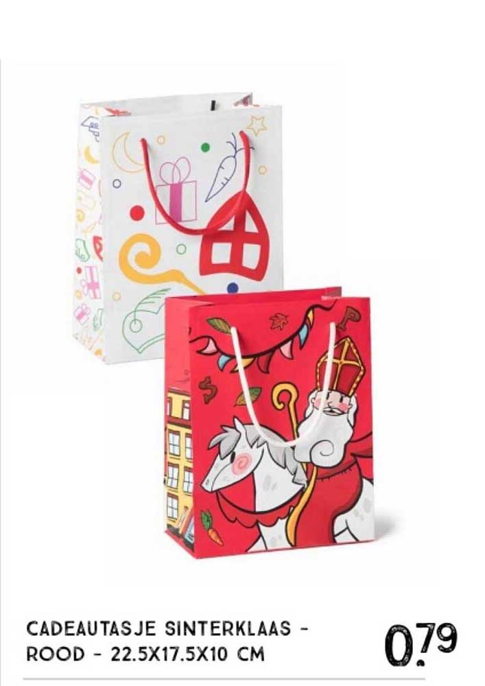 CADEAUTASJE SINTERKLAAS - ROOD