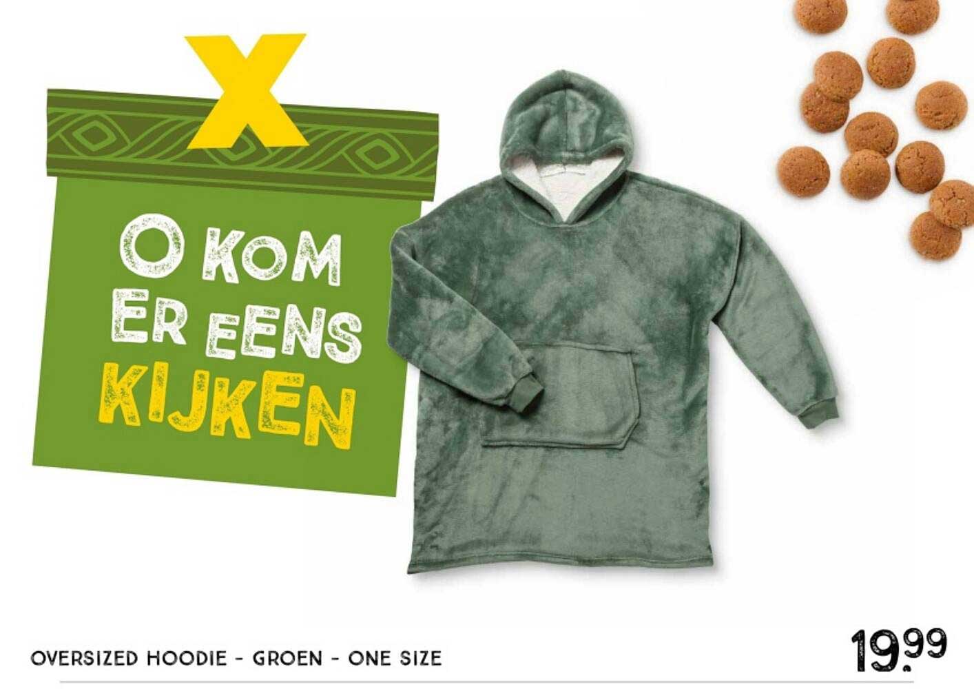 Oversized Hoodie - Groen - One Size