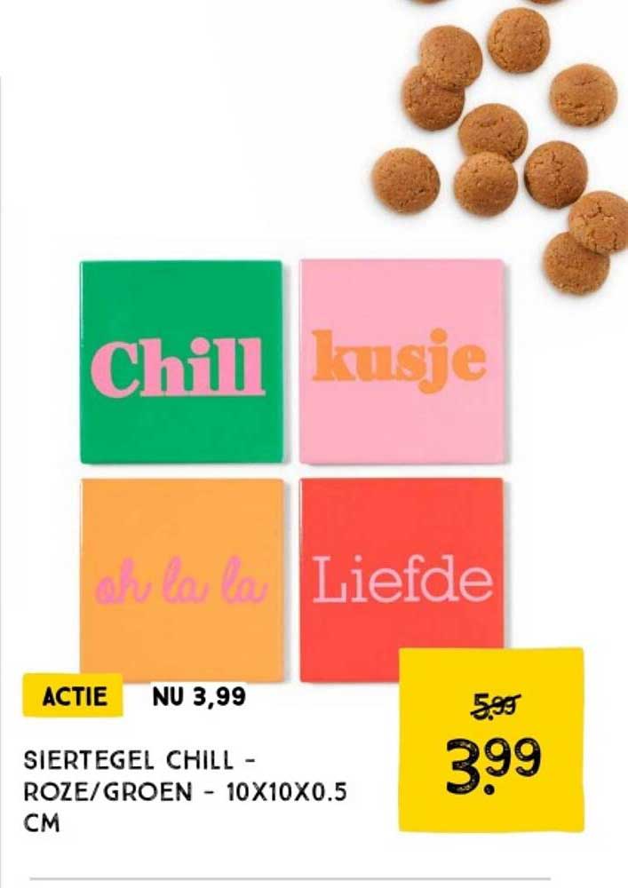 Siertegel Chill - Roze/Groen