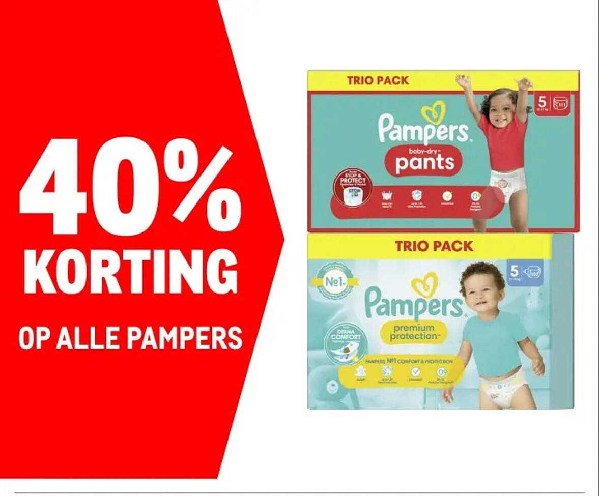 40% KORTING OP ALLE PAMPERS