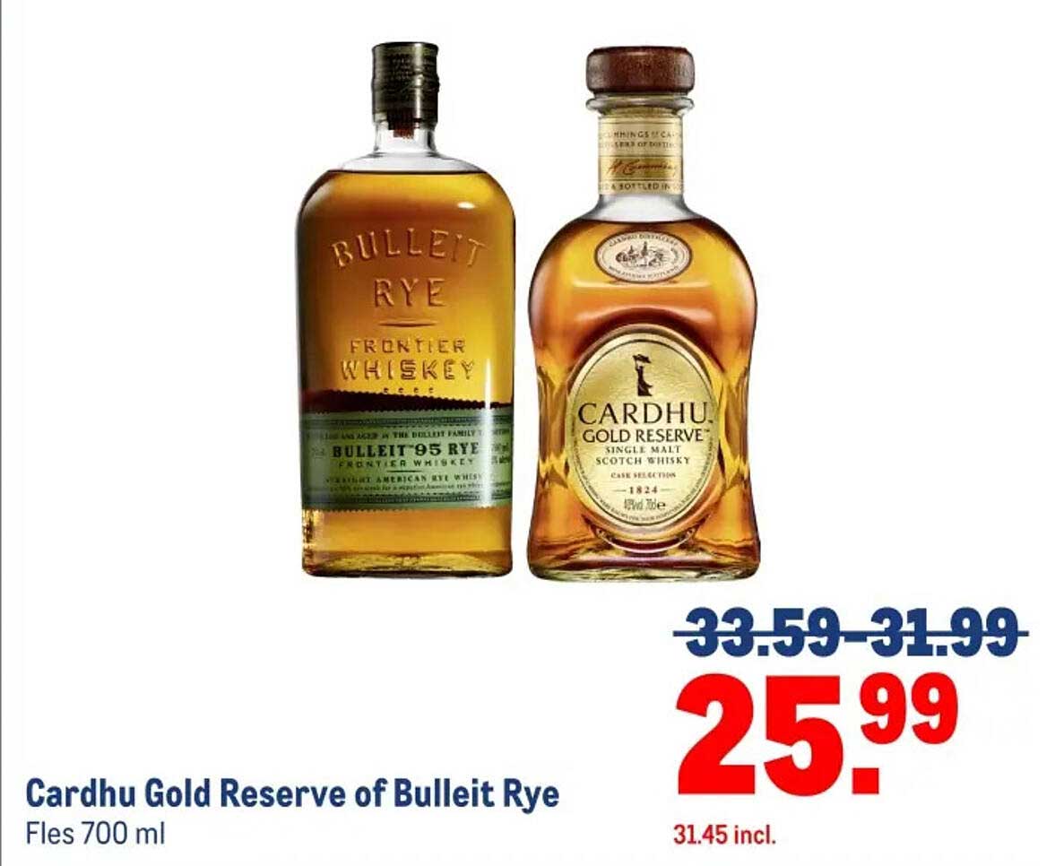 Cardhu Gold Reserve of Bulleit Rye